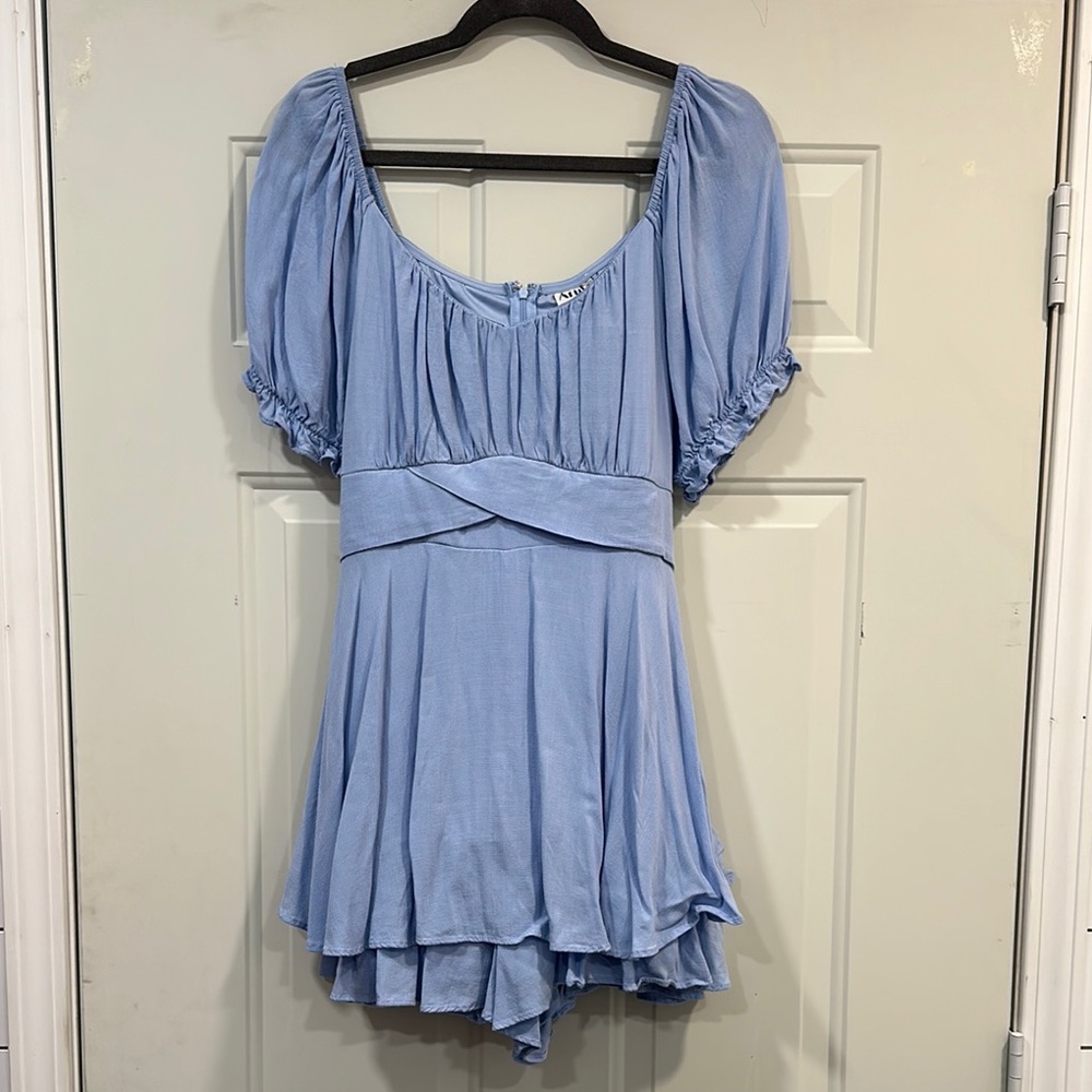 Light Blue Short Sleeve Dress/ Romper